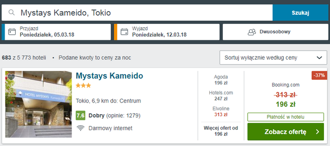 rezerwacja noclegu w tokio