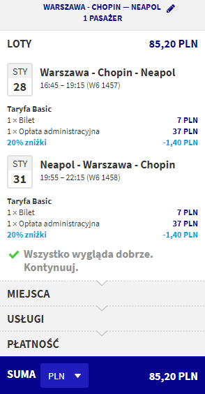 rezerwacja lotów z warszawy do neapolu