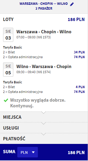 rezerwacja lotów z warszawy do wilna