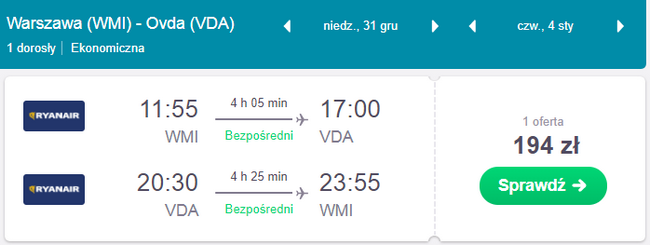 rezerwacja lotów z warszawy do ejlatu