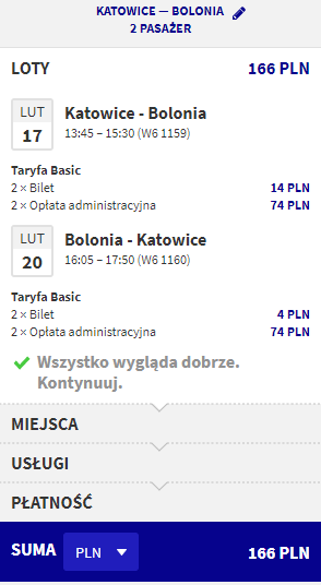 rezerwacji z katowic do bolonii