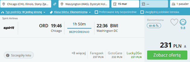 rezerwacja lotów do Waszyngtonu