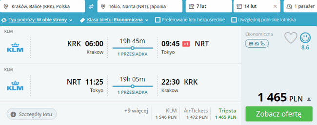 rezerwacja lotów do Japonii