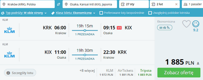 rezerwacja lotów do Osaki