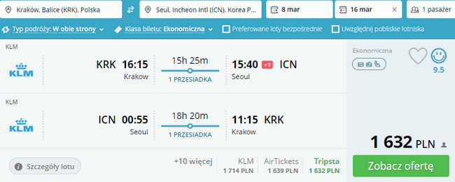rezerwacja lotów do Seulu