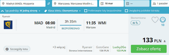 rezerwacja lotu do Warszawy