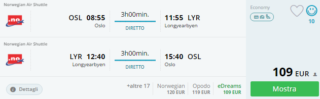 Bilety do Longyearbyen