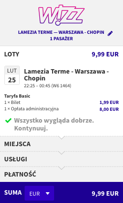 zarezerwuj lot z lamezii do warszawy