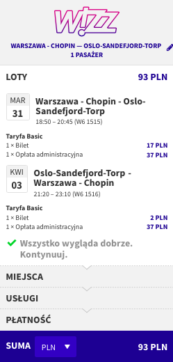 zarezerwuj lot do Oslo