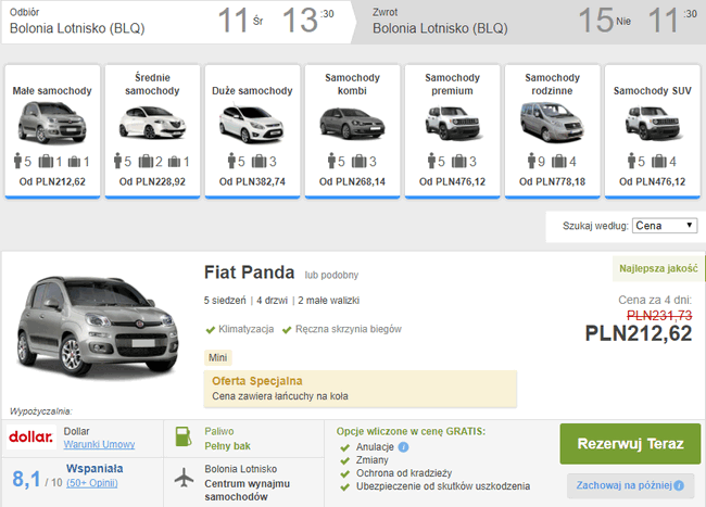auto w Bolonii