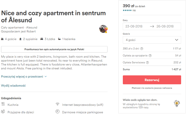 rezerwacja noclegów w Alesund