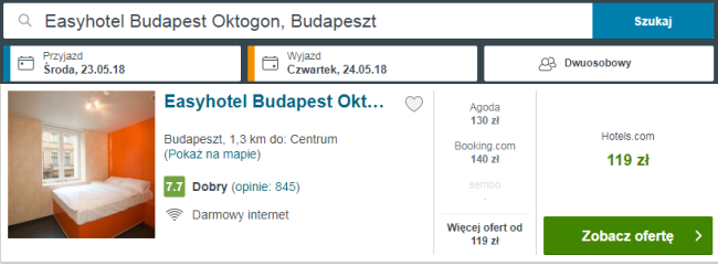 Rezerwacja Easyhotel Budapest