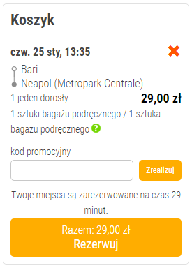 przejazd busem z bari do neapolu