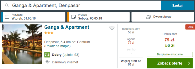 Rezerwacja obiektu Ganga Hotel
