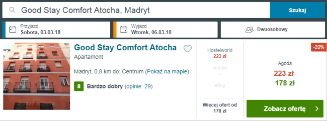 Nocleg w Good Stay Comfort Atocha