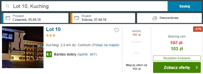 Rezerwacja obiektu Lot 10 Hotel