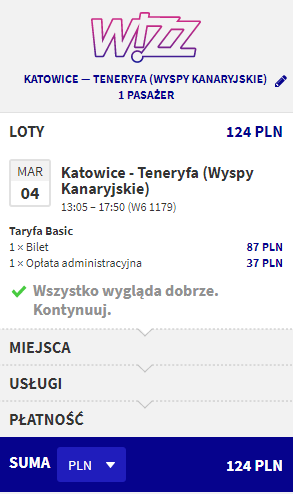 Rezerwacja przelotów z Katowic na Teneryfę