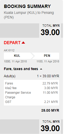 Rezerwacja przelotów z Kuala Lumpur do Penang