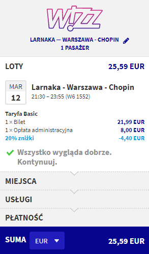 Rezerwacja przelotów z Larnaki do Warszawy