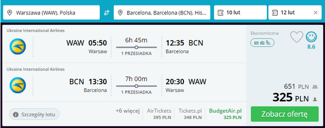 rezerwacja lotów do barcelony