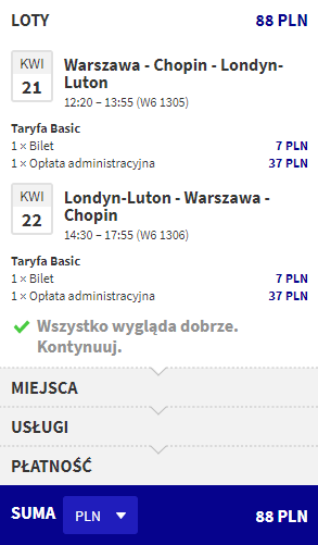 warszawa londyn