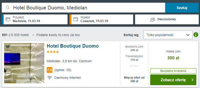 rezerwacje noclegów w mediolanie