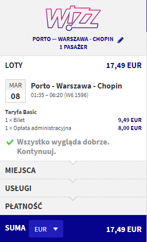 Rezerwacja przelotów z Porto do Warszawy