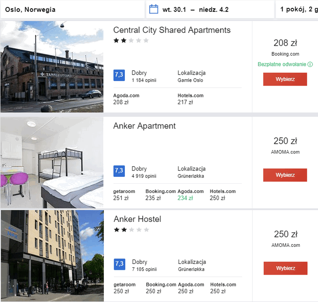 rezerwacja noclegów w Oslo