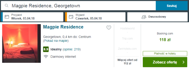 Rezerwacja Magpie Hotel