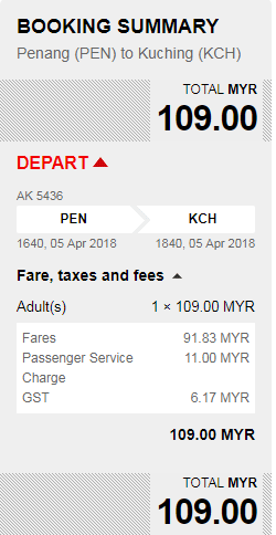 Rezerwacja przelotów z Penang do Kuching