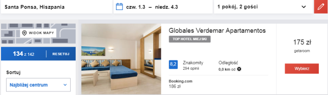 Rezerwacja obiektu Verdemar Apartamentos