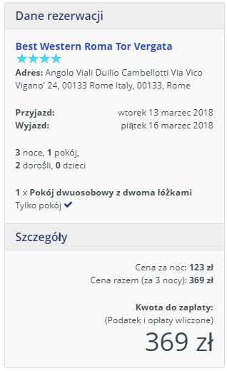 rzym potwierdzenie