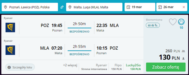 rezerwacja lotów na maltę