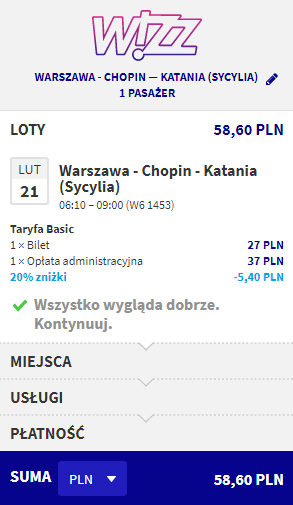 Rezerwacja przelotów z Warszawy do Katanii