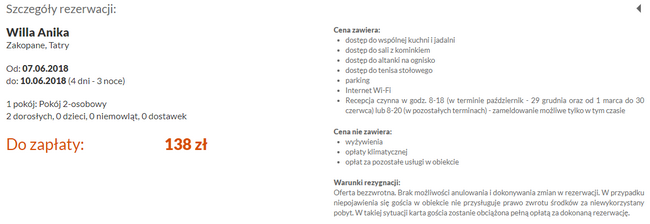 noclegi w Tatrach