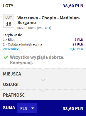 warszawa bergamo