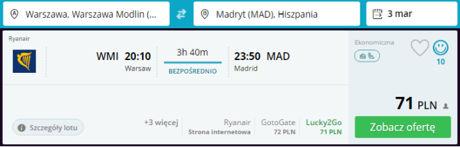 Rezerwacja przelotów z Warszawy do Madrytu