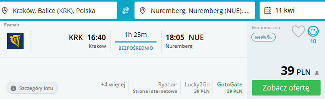 rezerwacja lotów z krakowa do norymbergi