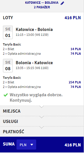 rezerwacja lotów z katowic do bolonii