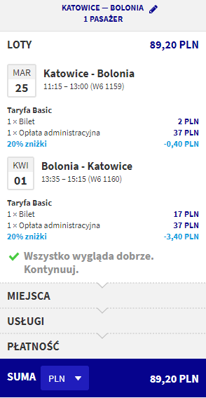 rezerwacja lotów z katowic do bolonii