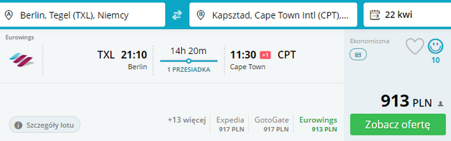 rezerwacja lotów z berlina do kapsztadu