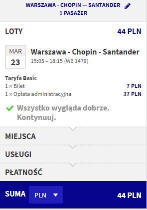 rezerwacja lotów z warszawy do santander