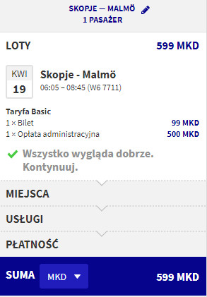 rezerwacja lotów ze skopje do malmo