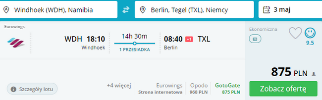 rezerwacja lotów z windhoek do berlina