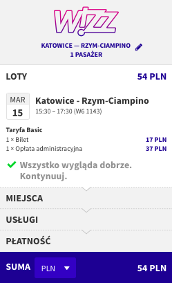 zarezerwuj lot do rzym