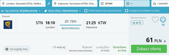 rezerwacja lotów do Katowic