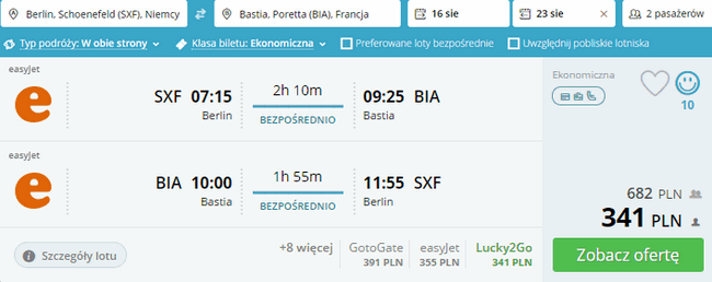 rezerwacja biletów na Korsykę