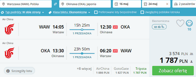 rezerwacja lotów na Okinawę