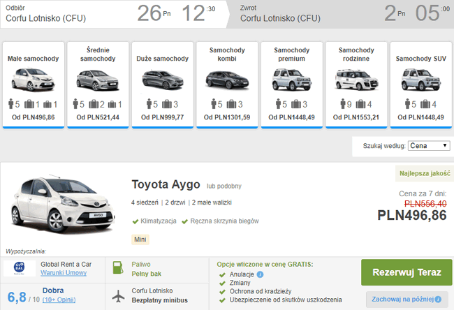 auto na Korfu