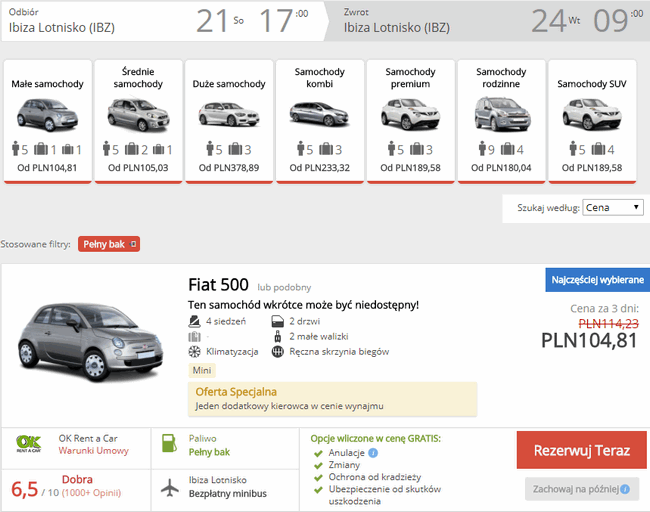 auto na ibizie